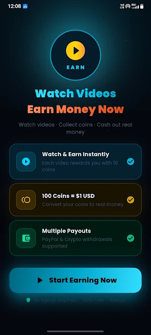 Watch Videos: Earn Money Now Screenshot 0