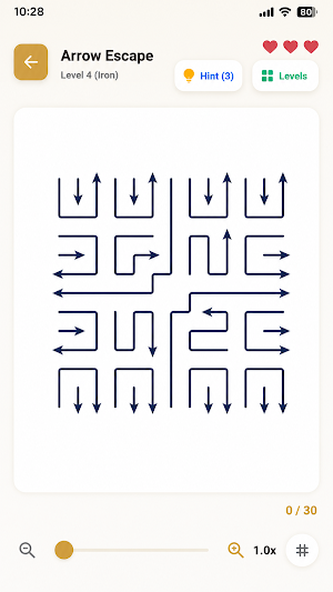 Brainy Puzzle: Arrow & Numbers Screenshot 1