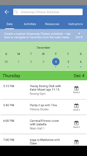 Greenway Fitness Screenshot 2