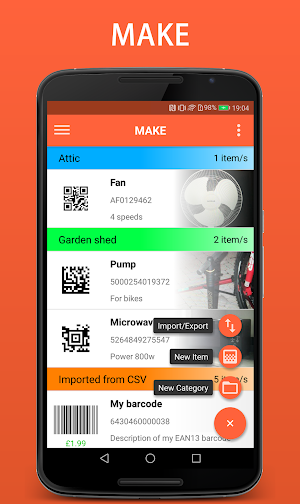Barcode Organizer Screenshot 1