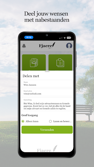 Fjaere - Uitvaartwensen Screenshot 2