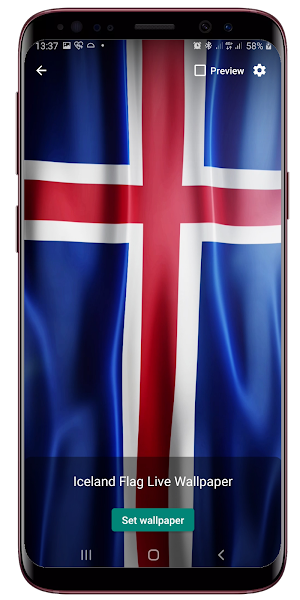 Iceland Flag Live Wallpaper Screenshot 1