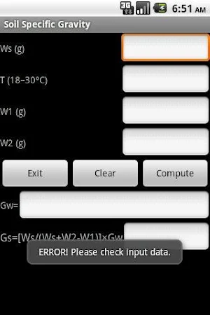 Soil Specific Gravity Screenshot 2