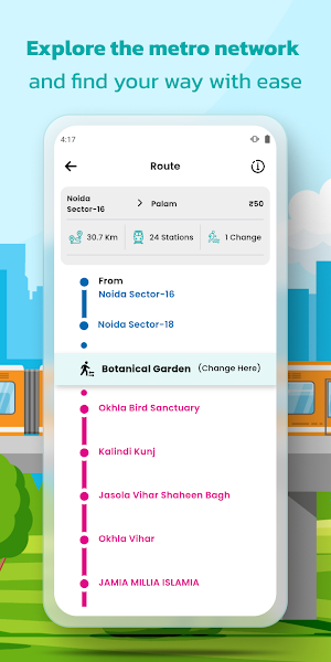 Delhi Metro - Route & Map Screenshot 2