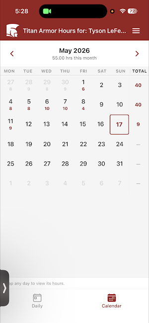 Armor Timecard Screenshot 2