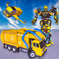 Heavy Garbage Truck Robot Wars: flying robot games