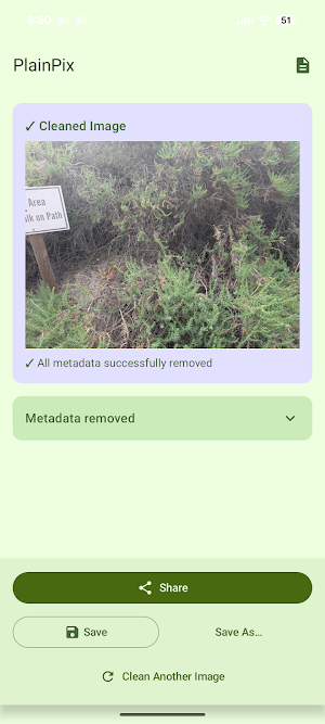 PlainPix: Photo Metadata Clean Screenshot 0