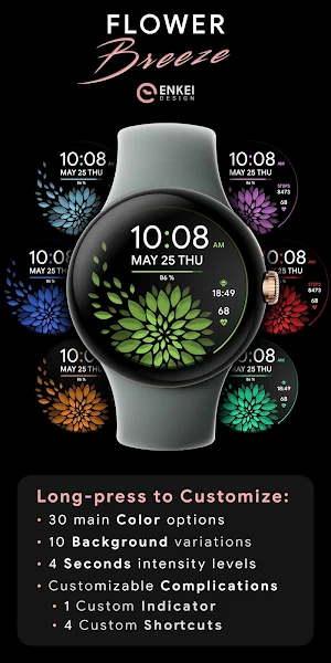 Flower Breeze - watch face Screenshot 1