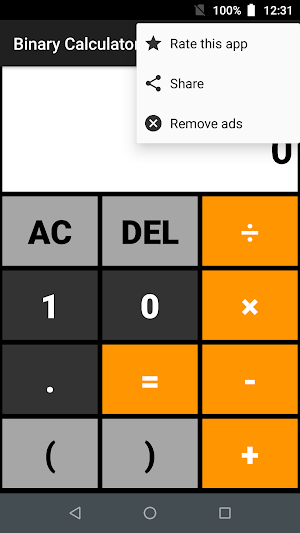 Binary Calculator Screenshot 1