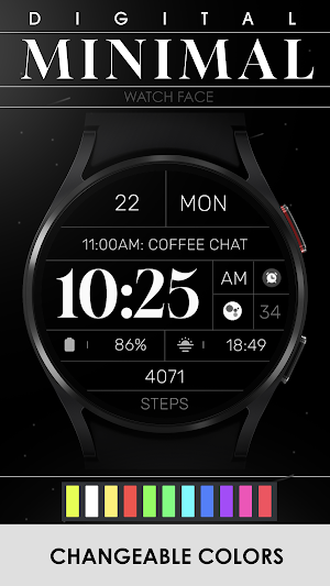 Minimal Digital Watch Face Screenshot 2