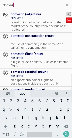Travel & Leisure Dictionary Screenshot 2