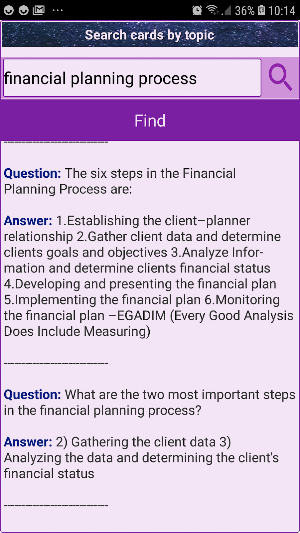 Financial Planner Professional: Notes and Quizzes. Screenshot 3