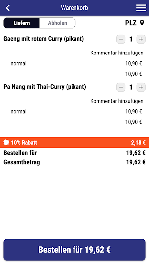 Thai Lieferung Screenshot 2