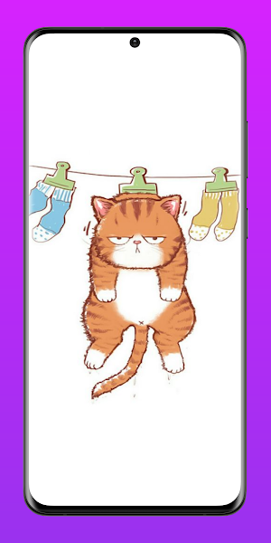 Cute Cartoon Cat Wallpaper 4K Screenshot 1