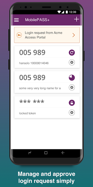SafeNet MobilePASS+ Screenshot 1