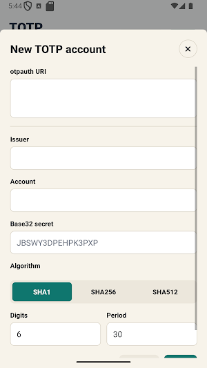 TOTP Authenticator Screenshot 1
