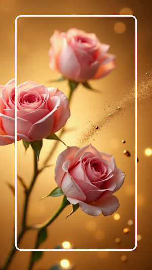 Pink Gold Rose Wallpaper Screenshot 2
