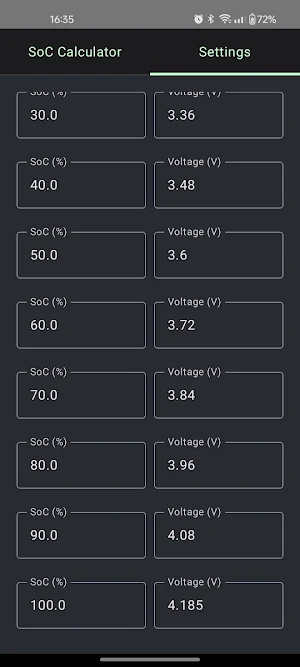 Battery State Of Charge App Screenshot 2