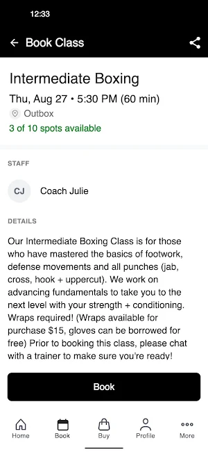 OutBox Gym Screenshot 2