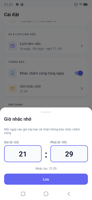 Sổ Chấm Công Screenshot 3