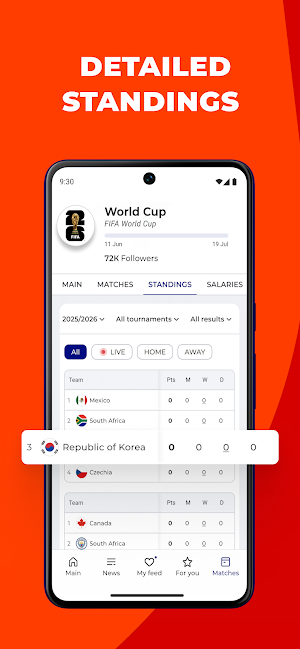 Live Score for World Cup 2026 Screenshot 3