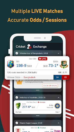 Live Line & Cricket Scores - Cricket Exchange Screenshot 3