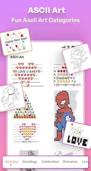 Kaomoji emoticons : ASCII art Screenshot 1