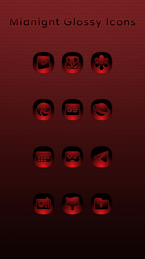 Midnight Glossy Red Icons Screenshot 2