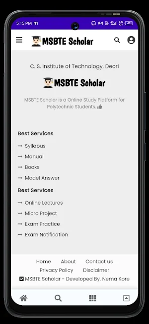 MSBTE Scholar Screenshot 3