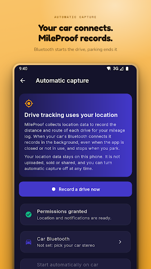 MileProof: Mileage Log Screenshot 1