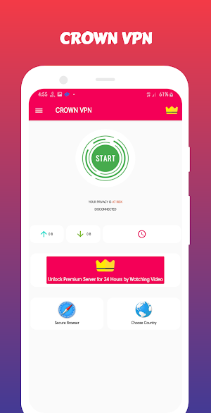 Crown Vpn - Free High Speed Vpn With Browser screenshot 1