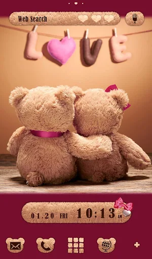 Cute Theme Teddy Bear Couple Screenshot 0