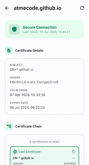 CertWatch: SSL/TLS Certificate Screenshot 1