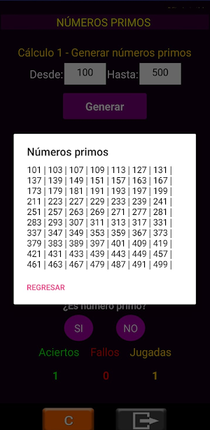 Números primos y juego Screenshot 2