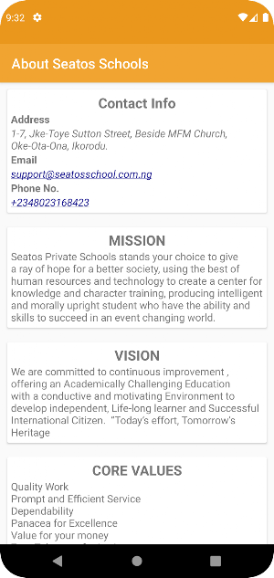 Seatos Schools App Screenshot 1