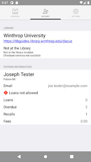 Dacus Library Self-Checkout Screenshot 3