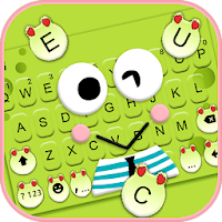 Cartoon Green Frog Keyboard Th