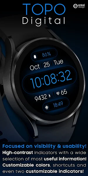 Topo Digital - watch face Screenshot 2