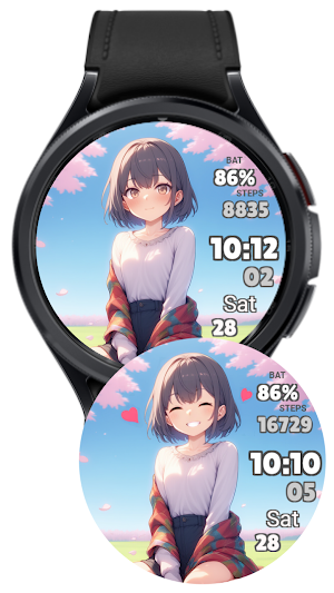 Moe Anime Girls Watch Face Screenshot 1