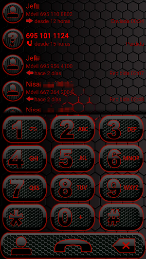 THEME DARK SPACE RED EXDIALER Screenshot 0