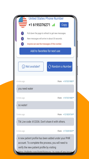 Virtual Number OTP  SMS Verify Screenshot 1