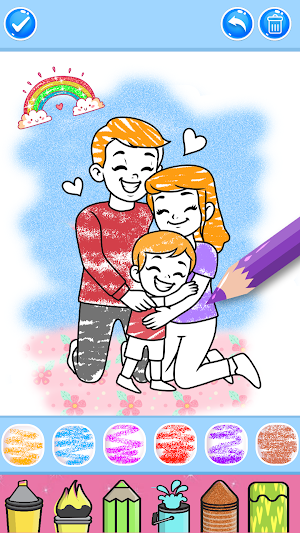 Happy Family Coloring Game Screenshot 1