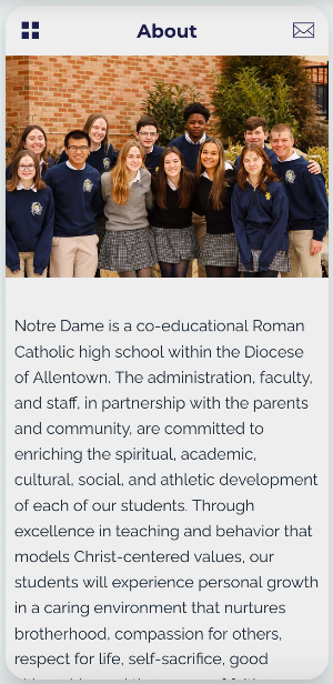 Notre Dame High School, Easton Screenshot 2