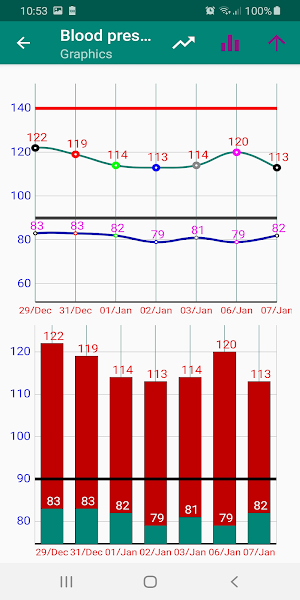 Blood Pressure Register Screenshot 3