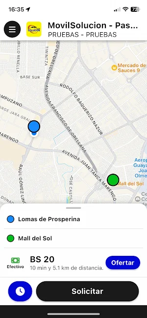 MovilSolucion - Pasajero Screenshot 0