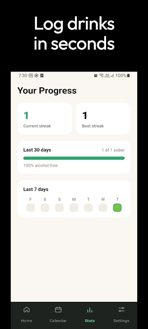 Sober Tracker : Drink Calendar Screenshot 1