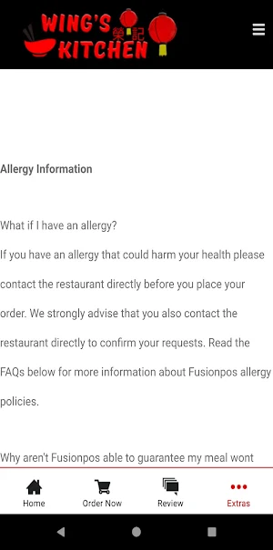 Wings Kitchen Screenshot 0