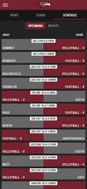 CRA Falcons Athletics Screenshot 2