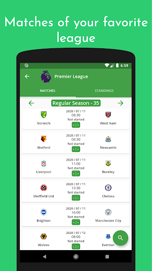 FootScores - Live football scores Screenshot 2