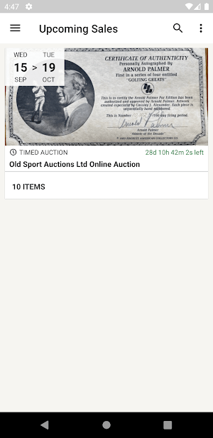 Old Sports Auction Screenshot 0